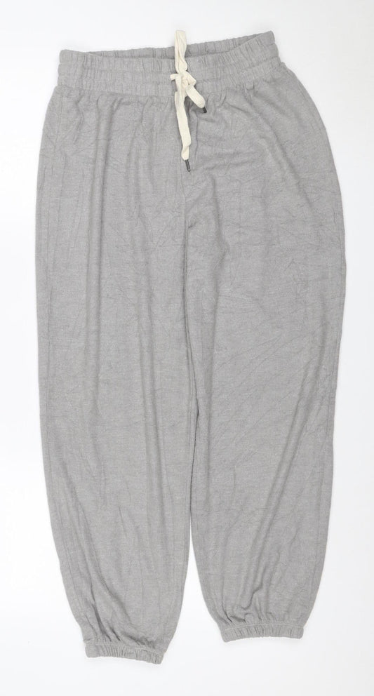 Wet Seal Women Grey S Jogger Trousers Linen Blend Drawstring Cuffed