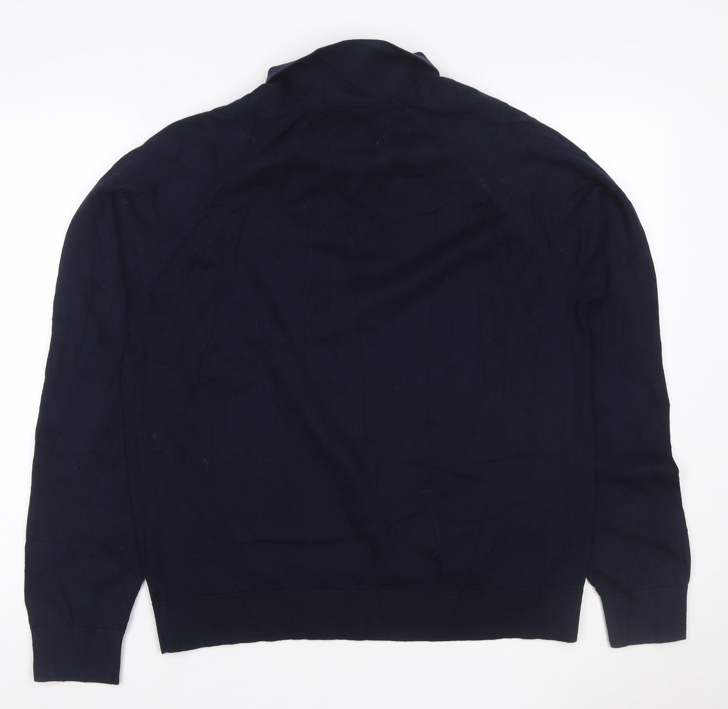 Marks and Spencer Men’s Blue L Long Sleeve Cotton Rich Polo
