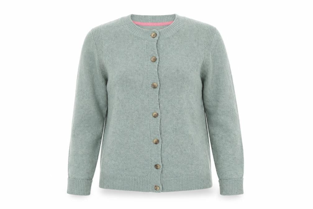 Weird Fish Women’s Green Wool Blend Button Cardigan UK 8 Long Sleeve