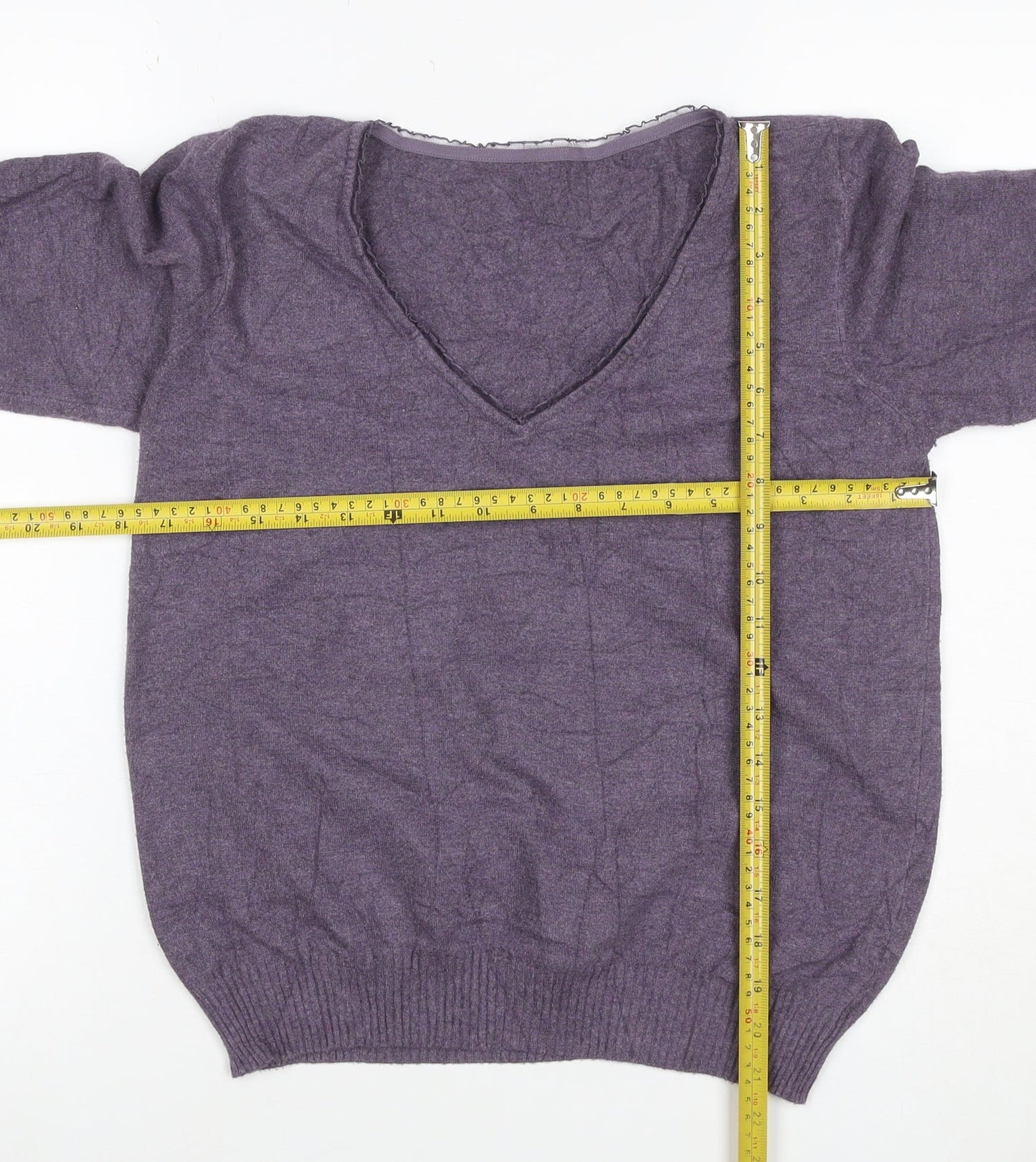Marks & Spencer Per Una Women's Purple UK 8 V-Neck Knit Jumper
