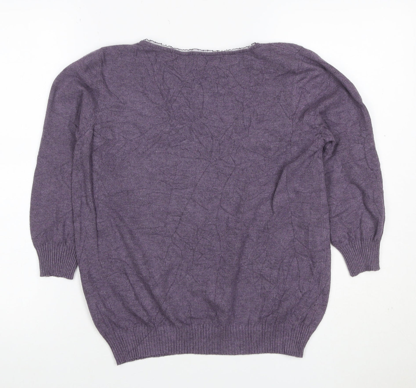 Marks & Spencer Per Una Women's Purple UK 8 V-Neck Knit Jumper