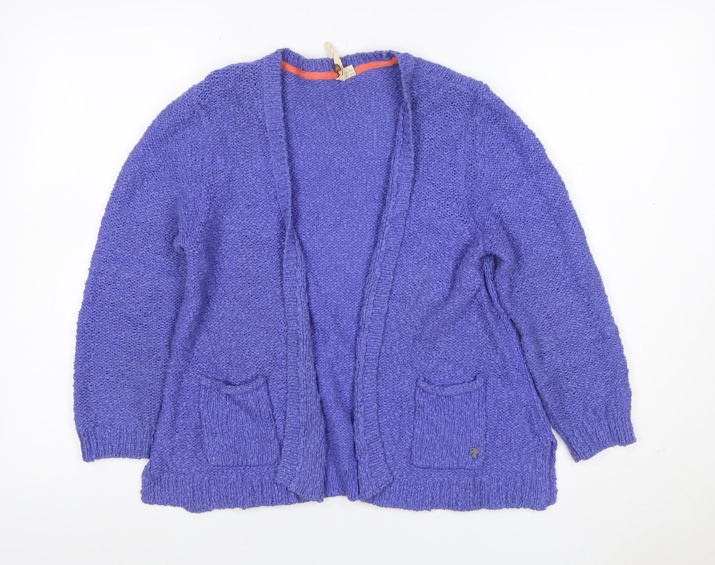 White Stuff Women’s Purple Size 12 Cotton Knit Open Cardigan Pockets