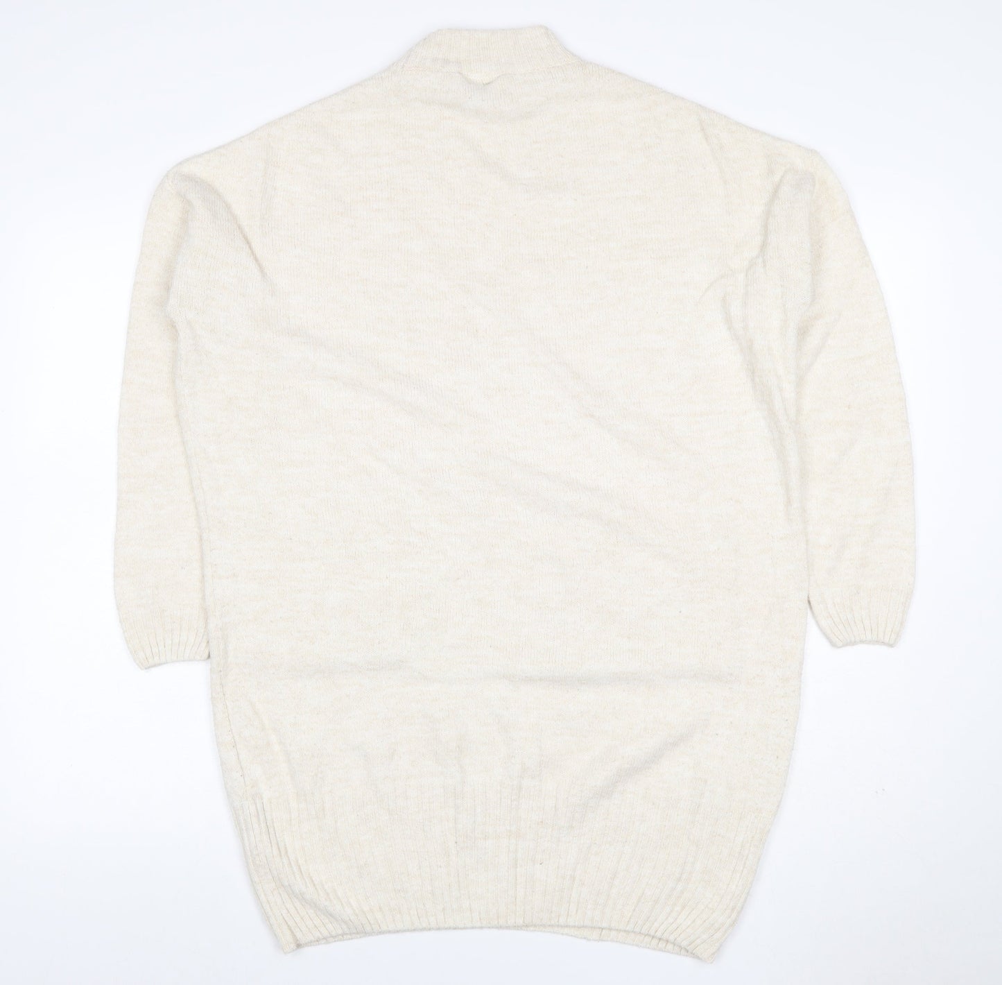 Miss Selfridge Women Ivory UK 10 Roll Neck Pocket Tunic Jumper
