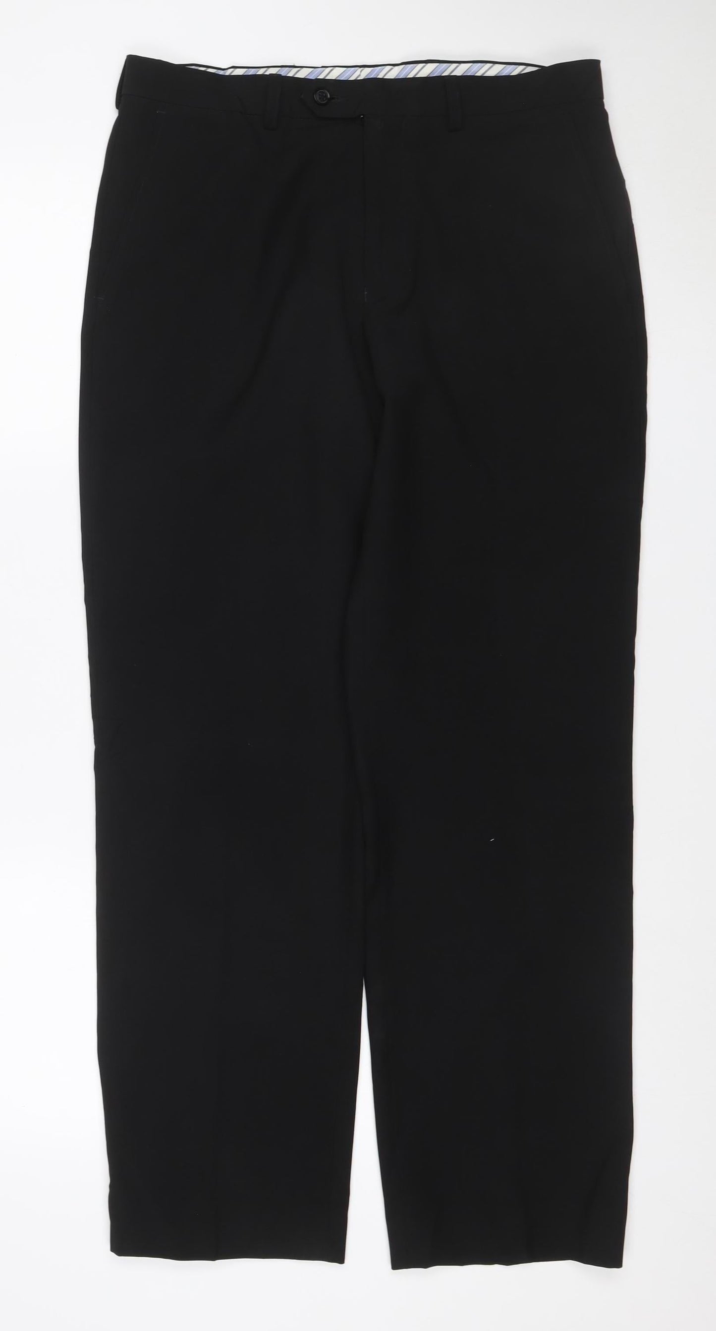 Marks & Spencer Men Black 32x31 Crease Resistant Dress Trousers