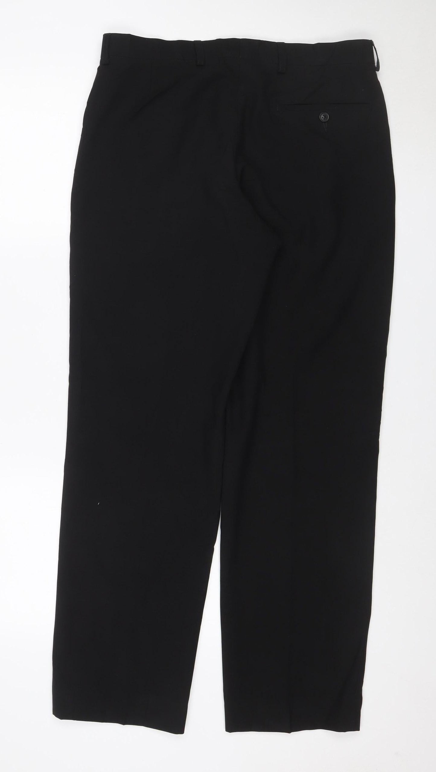 Marks & Spencer Men Black 32x31 Crease Resistant Dress Trousers