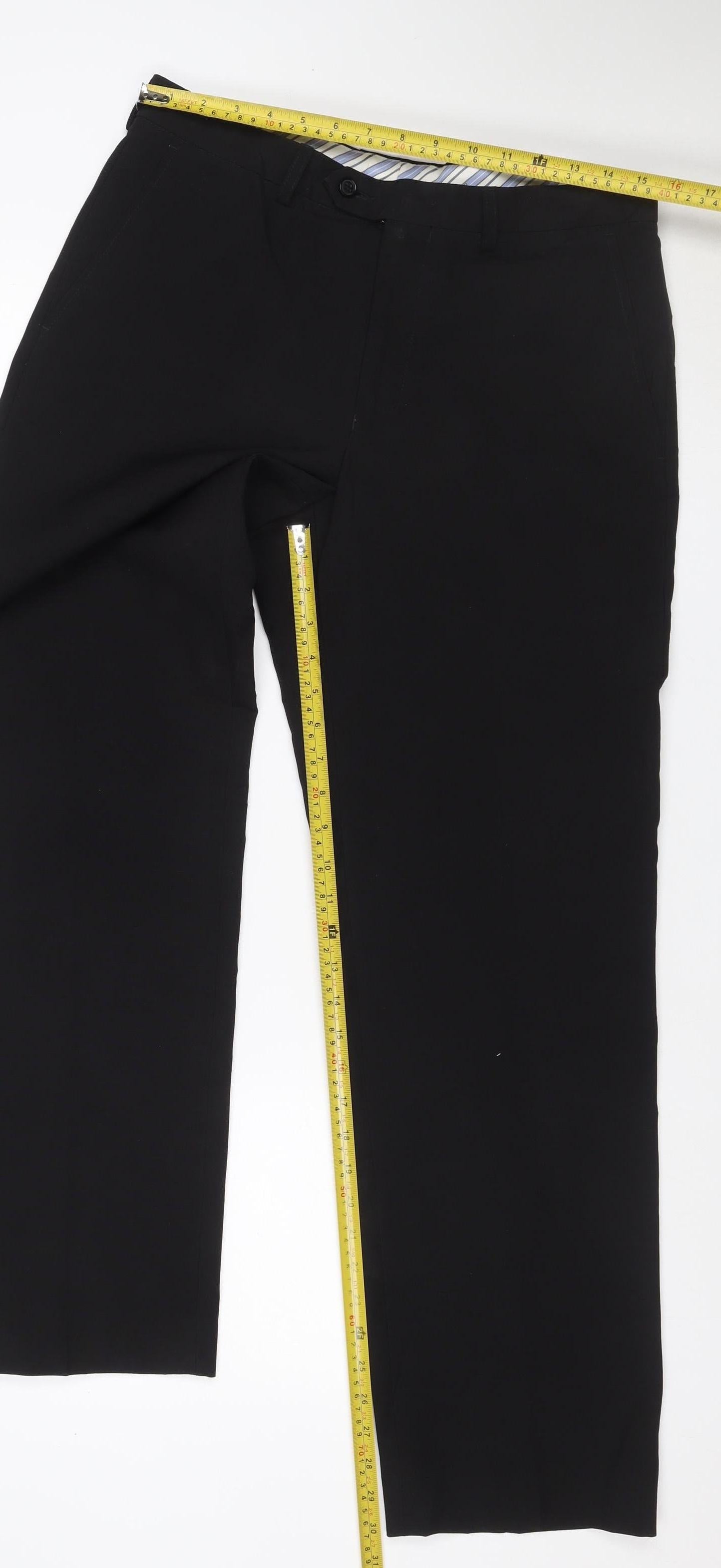 Marks & Spencer Men Black 32x31 Crease Resistant Dress Trousers