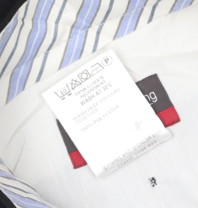 Marks & Spencer Men Black 32x31 Crease Resistant Dress Trousers