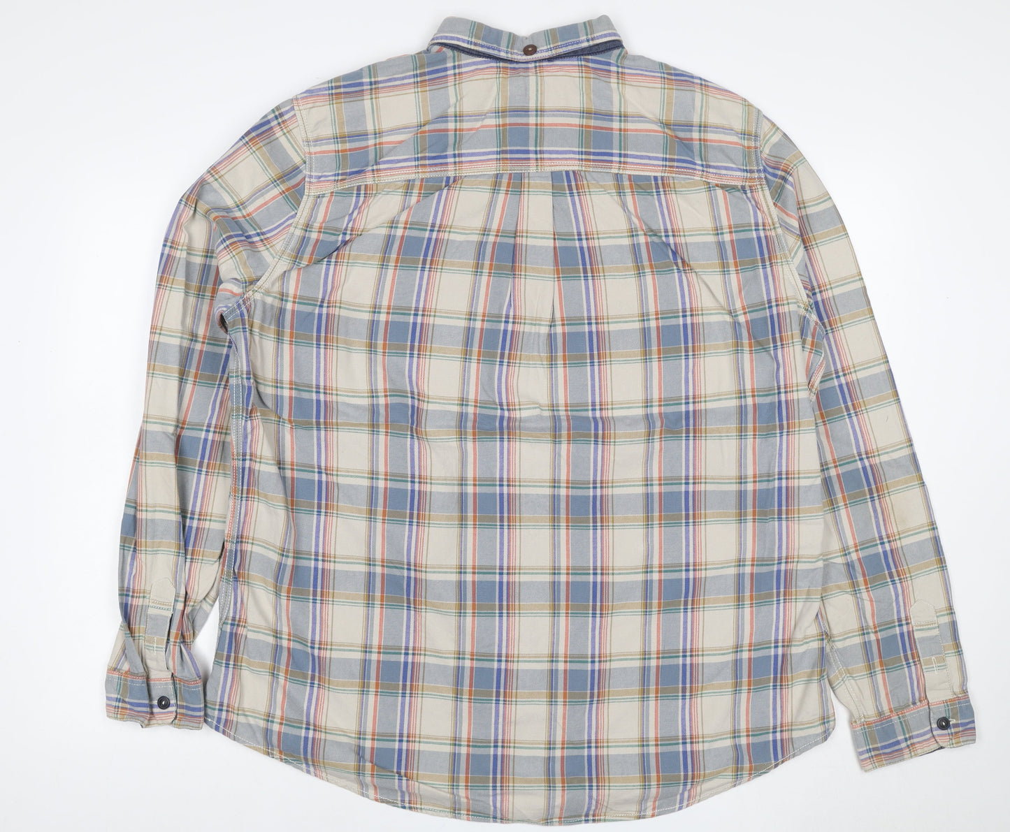 Next Men’s XL Multicoloured Plaid Cotton Long Sleeve Button-Up Shirt