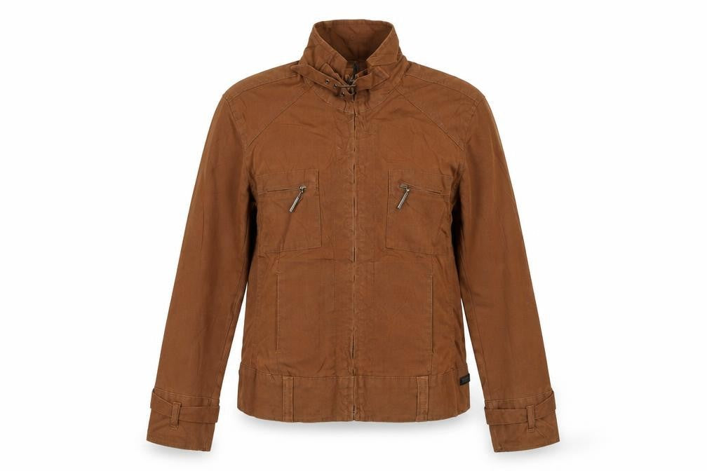 Claire.dk Jeans Wear Women’s Brown S Linen Blend Biker Jacket