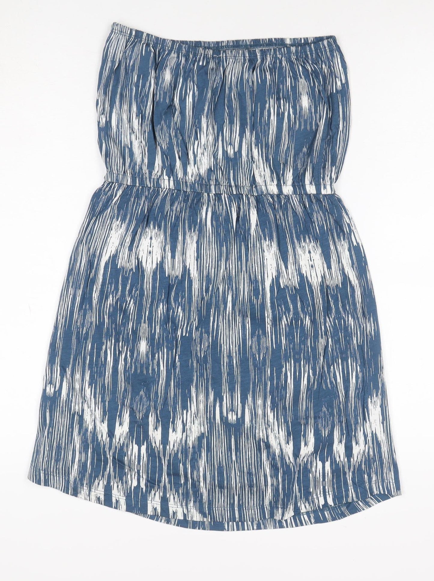 Colin's Women's Blue White Size S Strapless Blouson Knee Length Jersey Dress