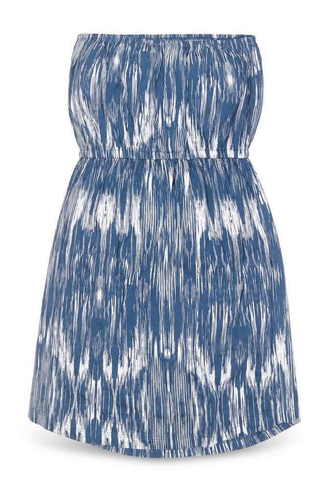 Colin's Women's Blue White Size S Strapless Blouson Knee Length Jersey Dress
