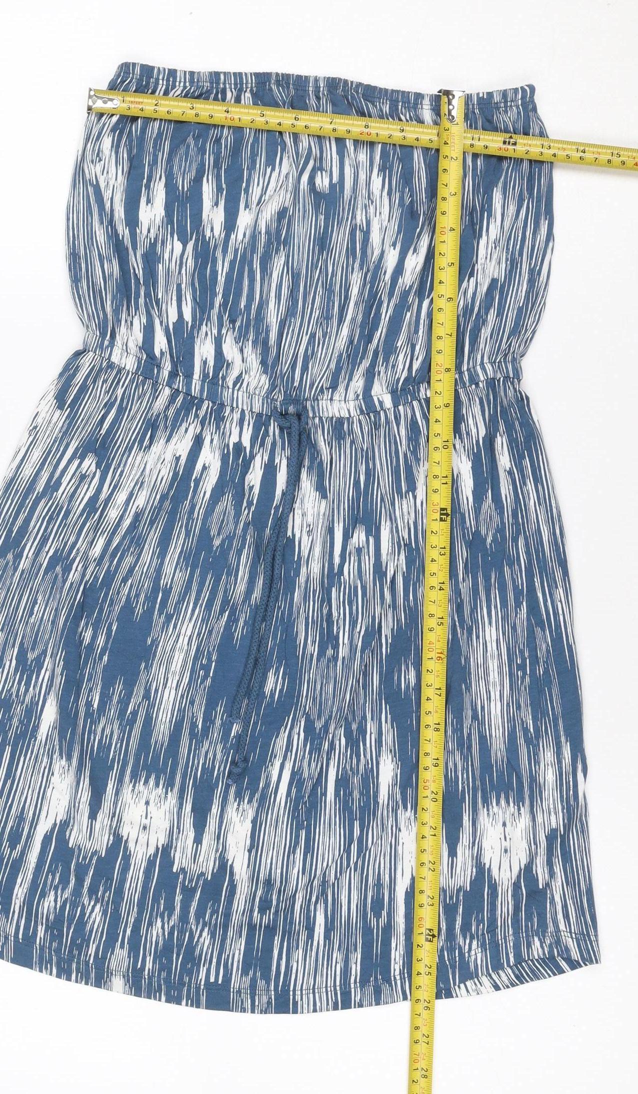 Colin's Women's Blue White Size S Strapless Blouson Knee Length Jersey Dress
