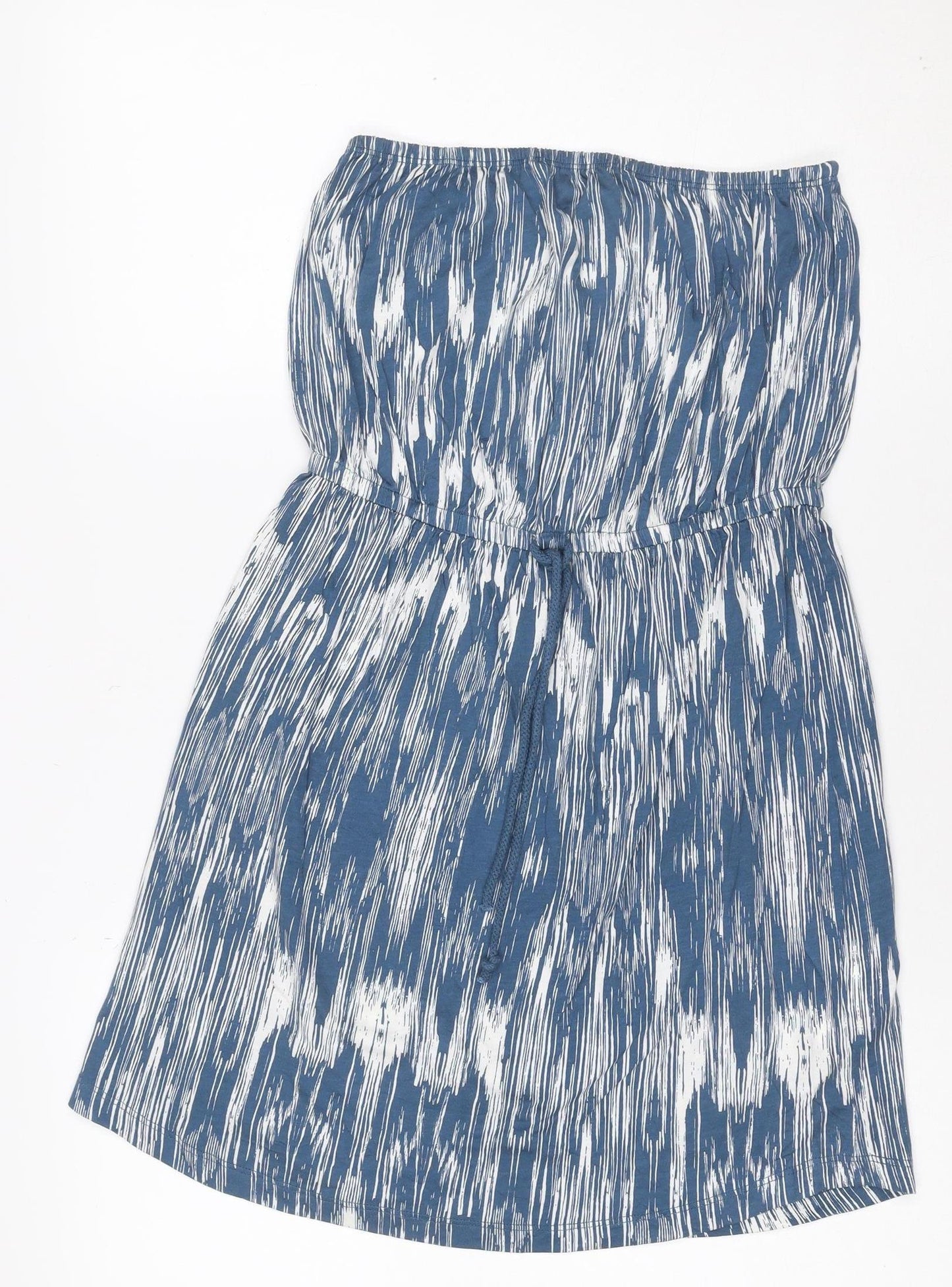 Colin's Women's Blue White Size S Strapless Blouson Knee Length Jersey Dress