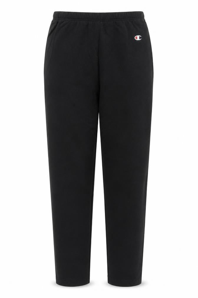 Front view of Champion girls’ black 11-12 years ankle logo stretch leggings