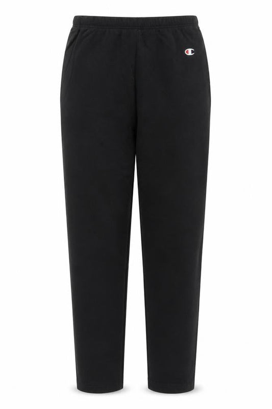 Front view of Champion girls’ black 11-12 years ankle logo stretch leggings