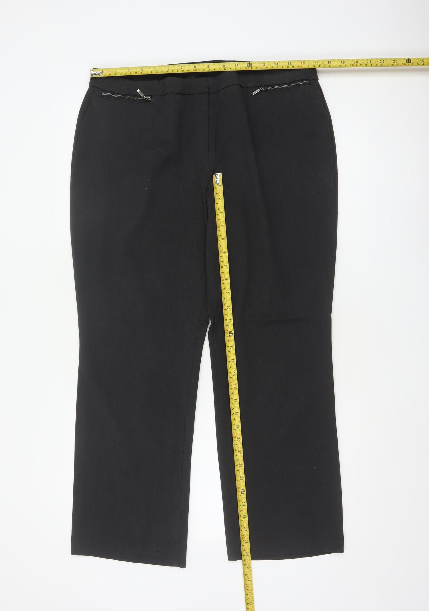 Marks & Spencer Women Black UK 16 Short Straight Dress Trousers