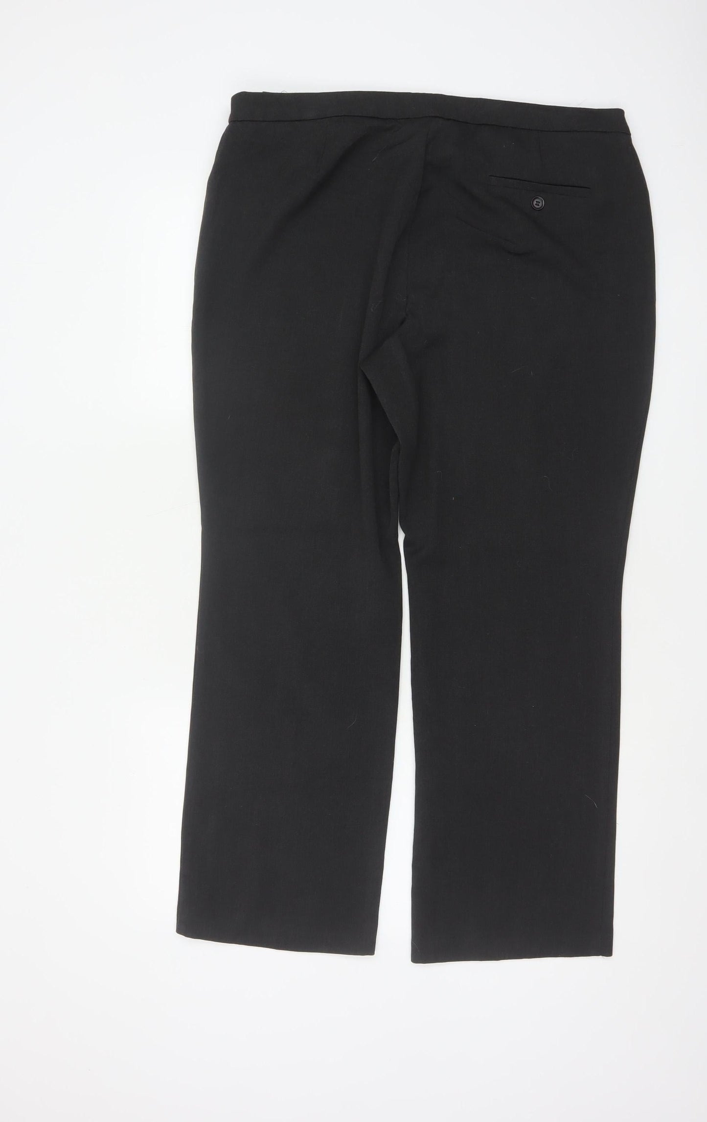 Marks & Spencer Women Black UK 16 Short Straight Dress Trousers