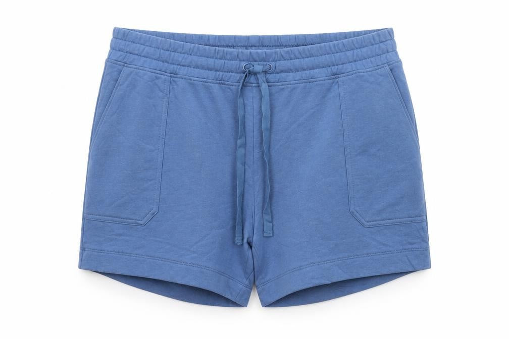 Marks & Spencer Womens Blue Size 24 Drawstring Sweat Jersey Shorts Pockets