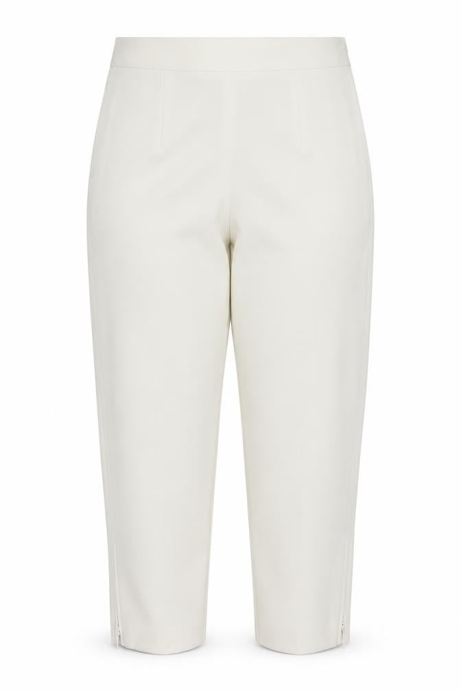Marks & Spencer Women Ivory Size 16 Regular Tapered Ankle Zip Trousers