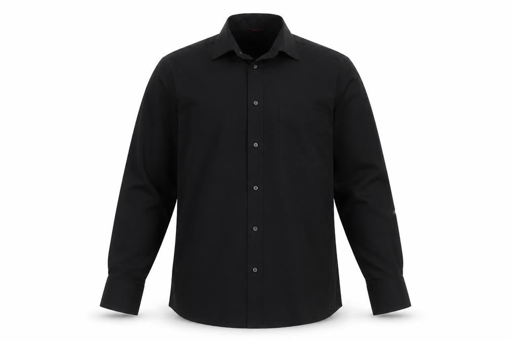 Scott & Taylor Men’s Black 15.5 Easy Care Long Sleeve Button-Up Shirt