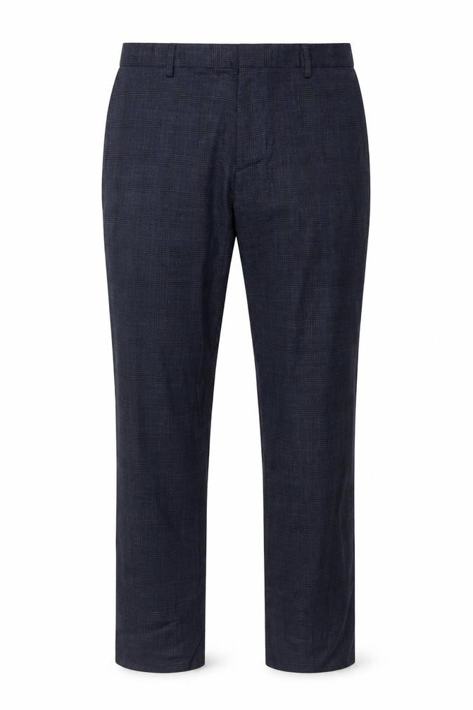 Marks & Spencer Men’s Blue Check Regular Fit Dress Trousers 40 33