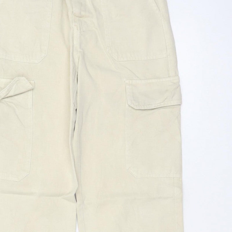Zara Women’s Beige UK 6 Straight Leg Cargo Trousers