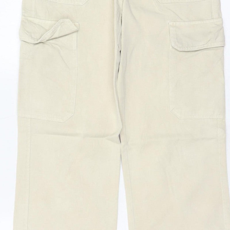 Zara Women’s Beige UK 6 Straight Leg Cargo Trousers
