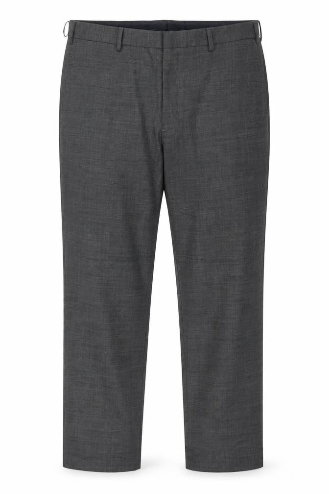 Marks & Spencer Men Grey 42 Short Regular Fit Wool Dress Trousers