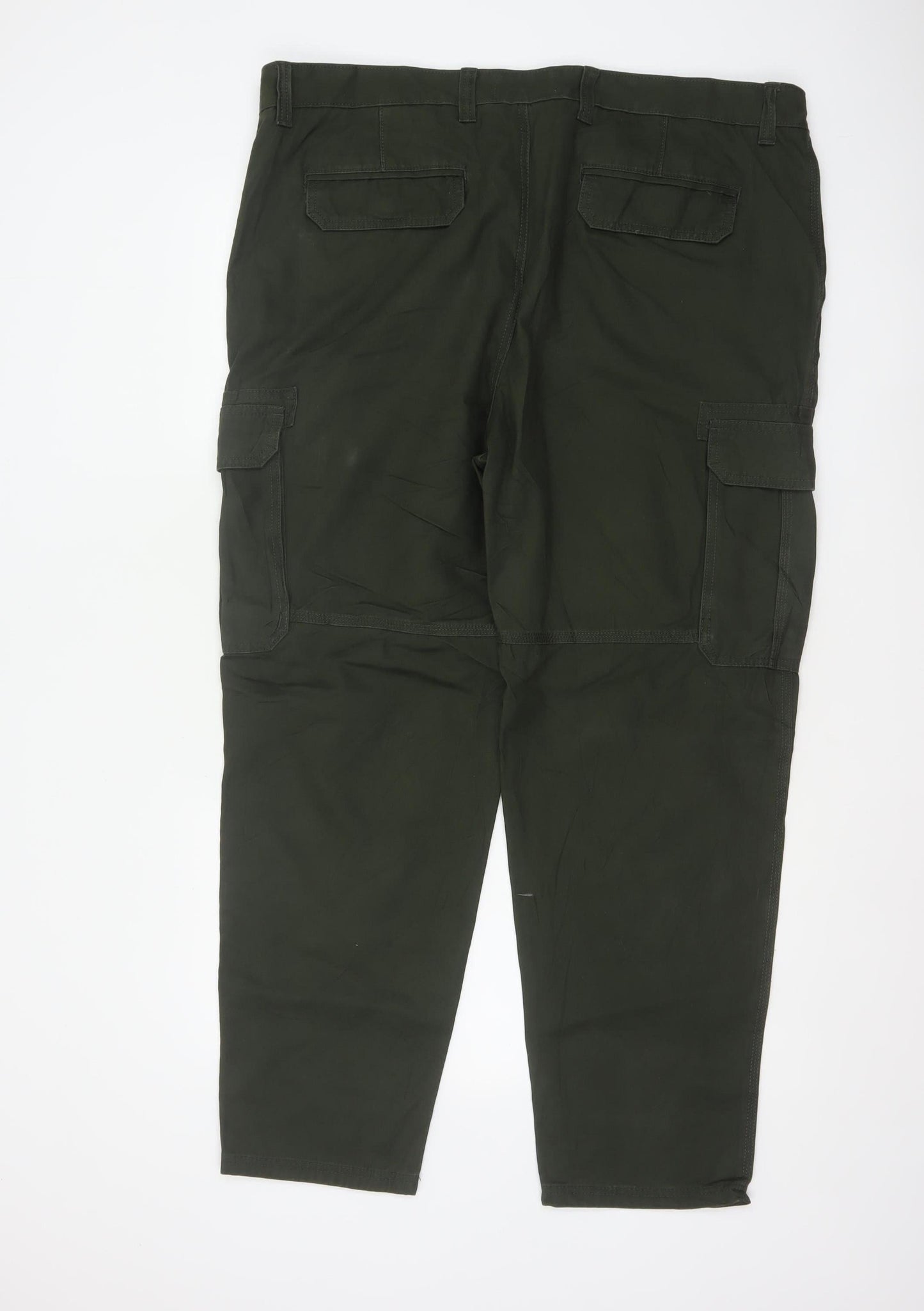 Marks and Spencer Men Green 44 Cargo Trousers 44W 31L Cotton