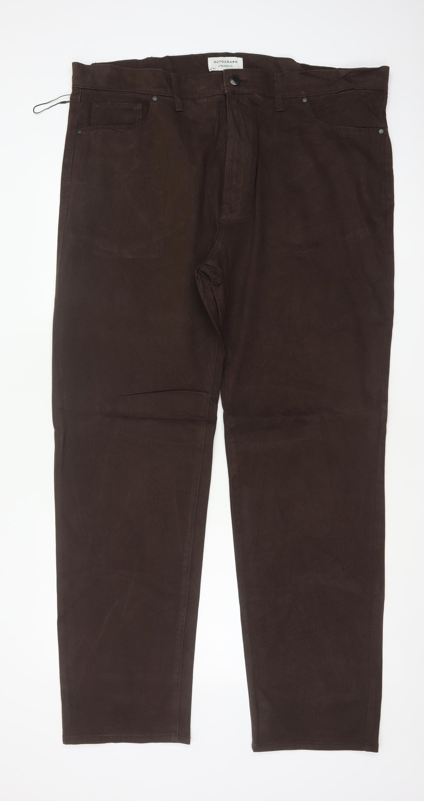 Autograph Men’s Brown Corduroy Straight Trousers W42 L33