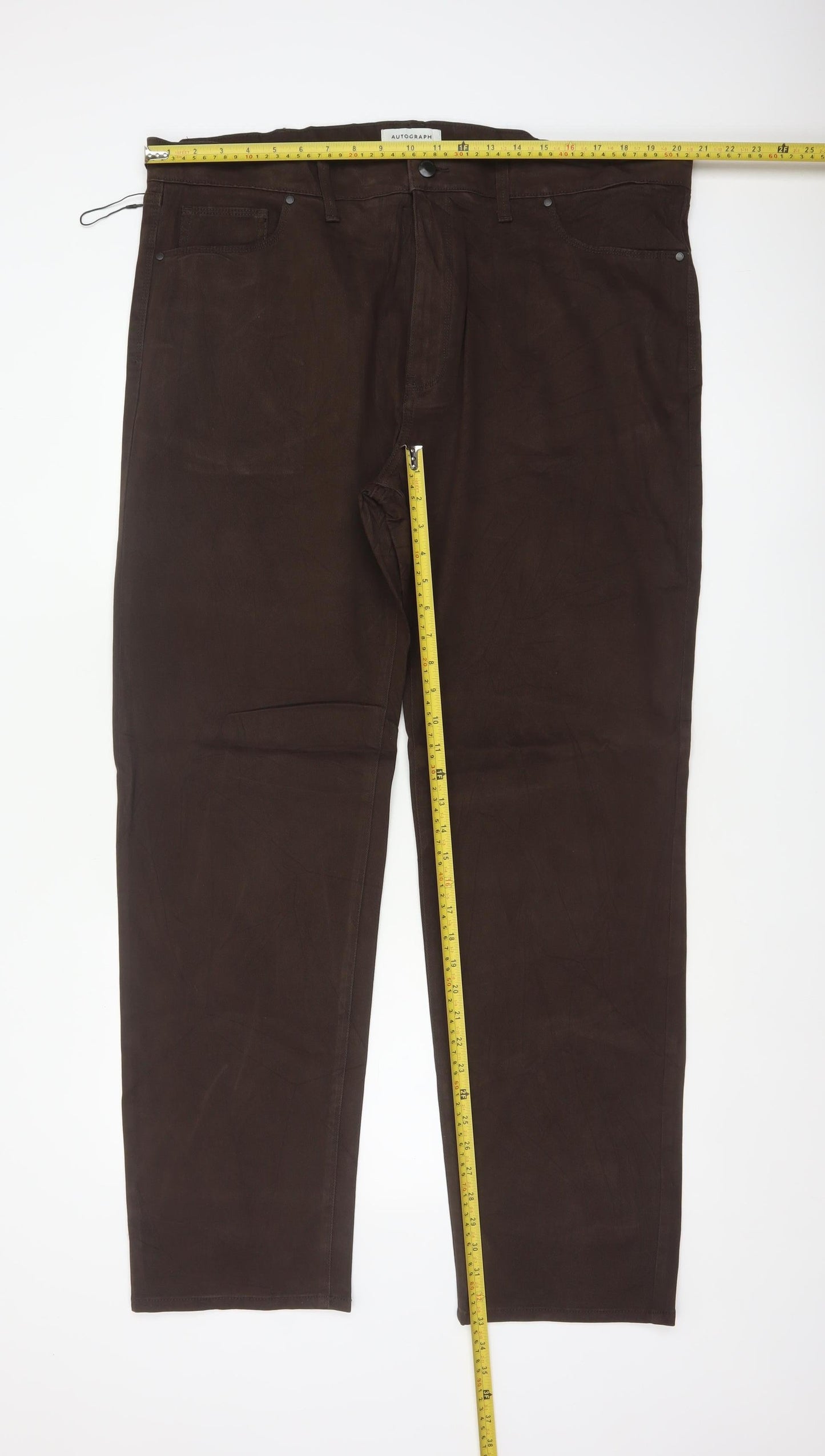 Autograph Men’s Brown Corduroy Straight Trousers W42 L33