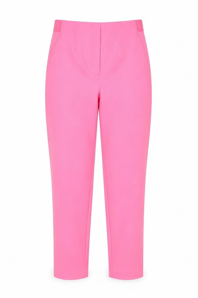Marks & Spencer Women Pink UK 12 Long Tapered Tailored Trousers