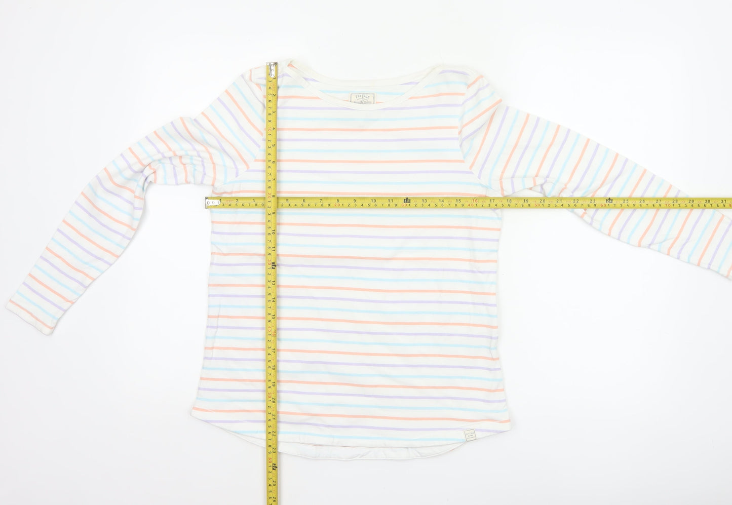 Fat Face Women’s Multicoloured UK 12 Basic Striped Long Sleeve T-Shirt