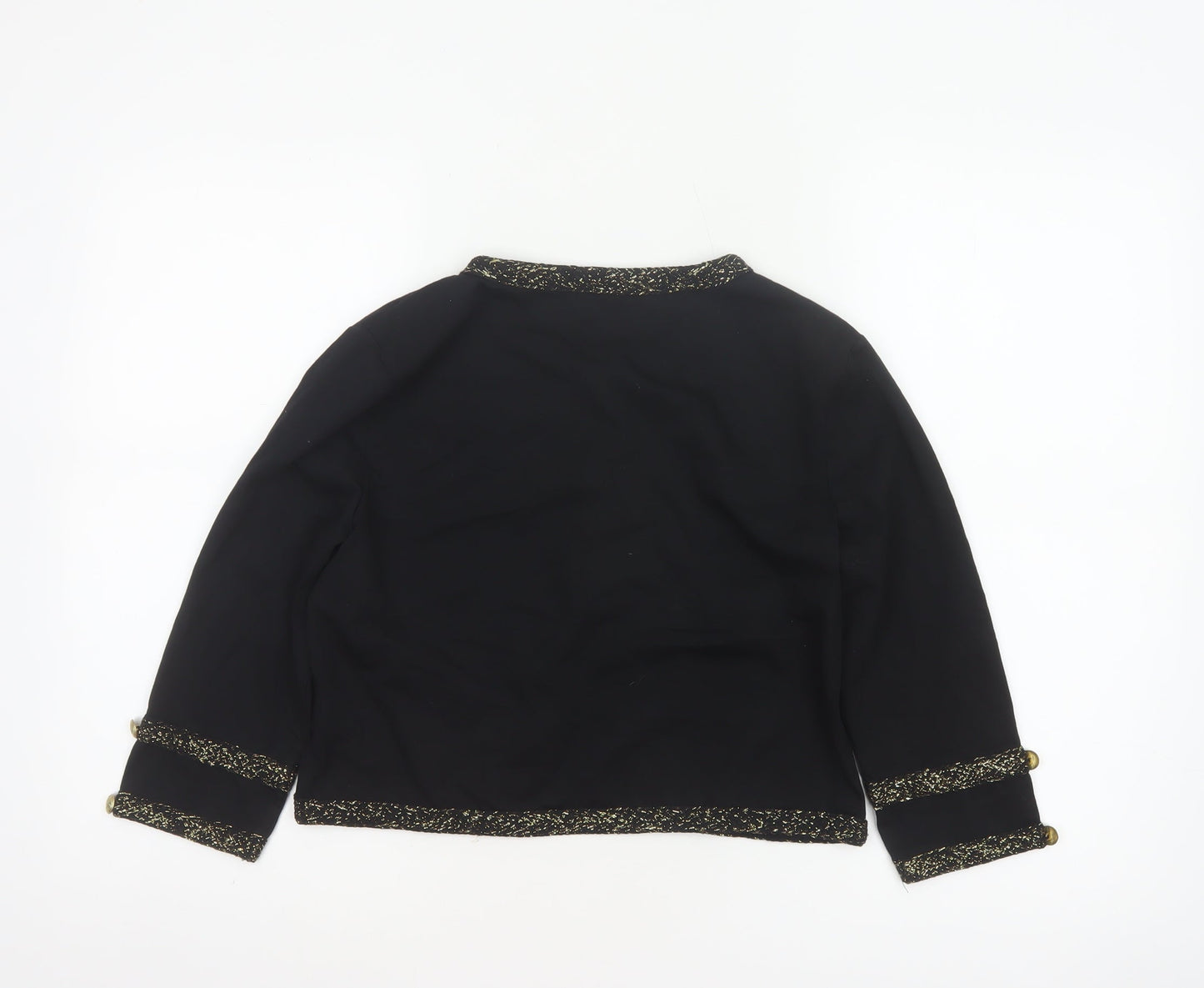 Marks and Spencer Women's Black UK 12 Military Gold Trim Jacket