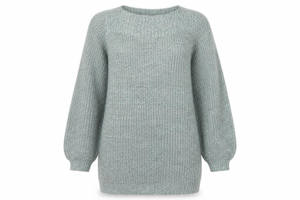 JDY Women Green M Oversized Chunky Knit Balloon Sleeve Pullover Jumper