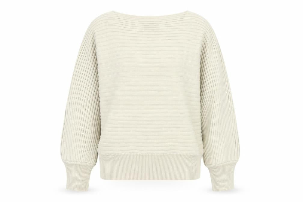 Izabel London Women Beige Size 10 Rib Knit Dolman Sleeve Jumper