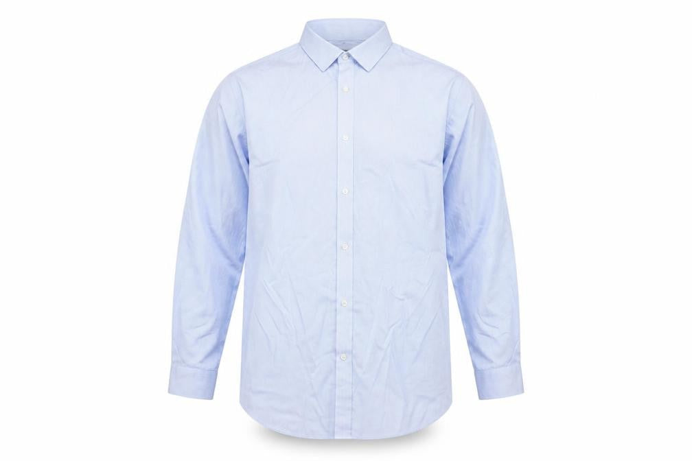 Marks & Spencer Men's Blue 19in Regular Fit Non-Iron Striped Shirt