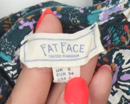 FatFace Women Multicoloured UK 6 Knee Length Floral A-Line Dress