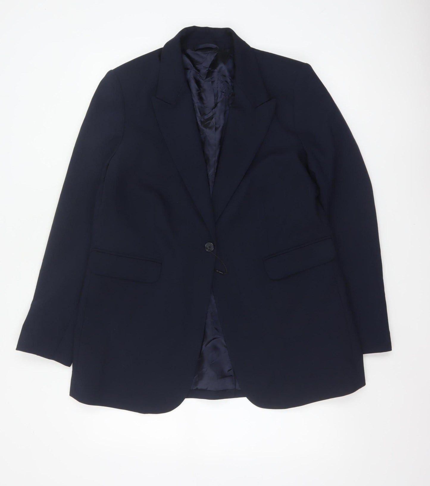 Marks & Spencer Women’s Blue UK 14 Classic One Button Lined Blazer