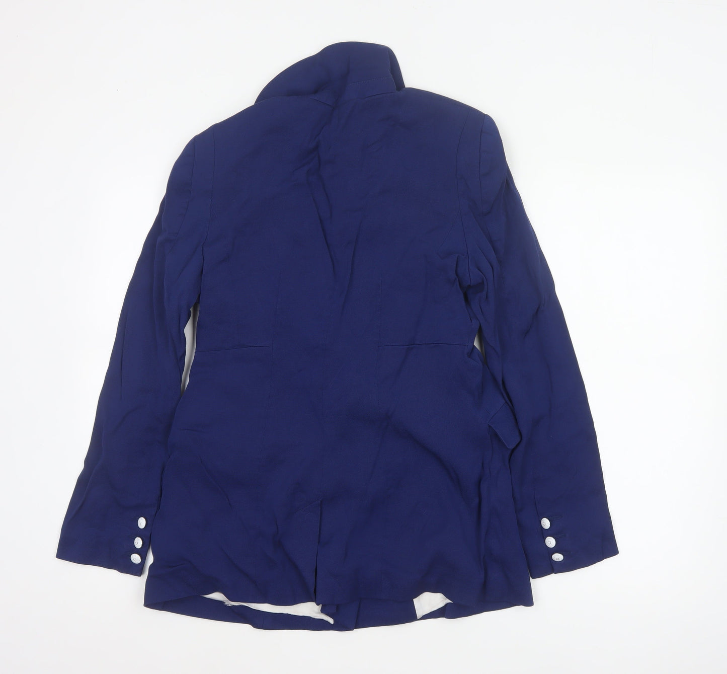 Reiss Women’s Blue L Double-Breasted Peak Lapel Tailored Blazer