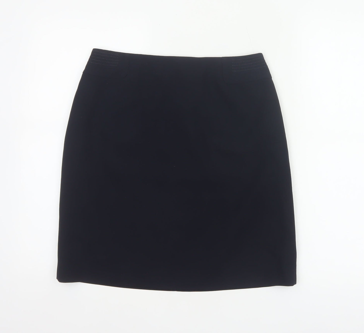 Hobbs Women Black UK 10 Straight Pencil Knee Length Lined Skirt