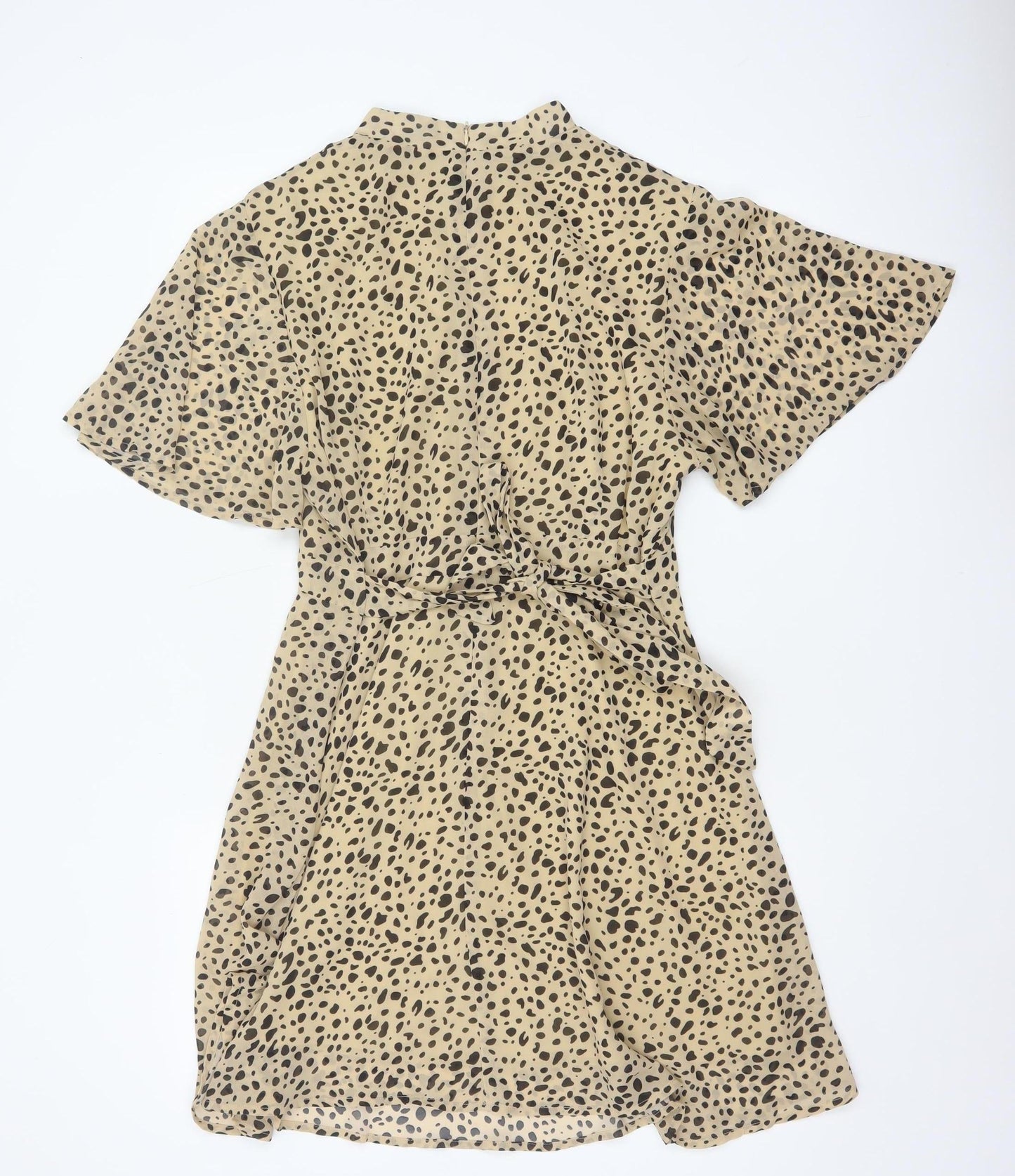 Blue Vanilla Women’s Beige Leopard Print Fit & Flare Dress UK 14