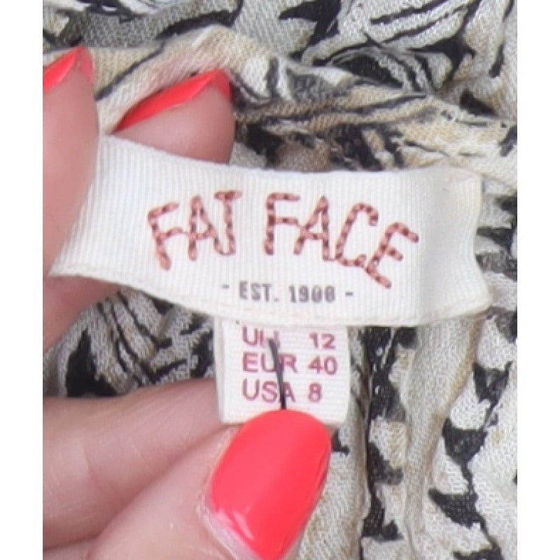 Fat Face Women Beige Geometric Aztec Sleeveless Belted Tunic UK 12