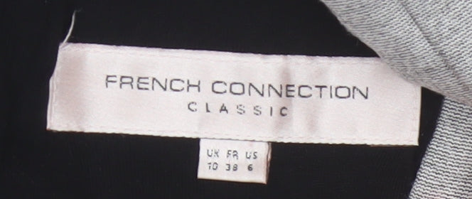 French Connection Women Black Grey UK 10 Sheath Dress Colourblock