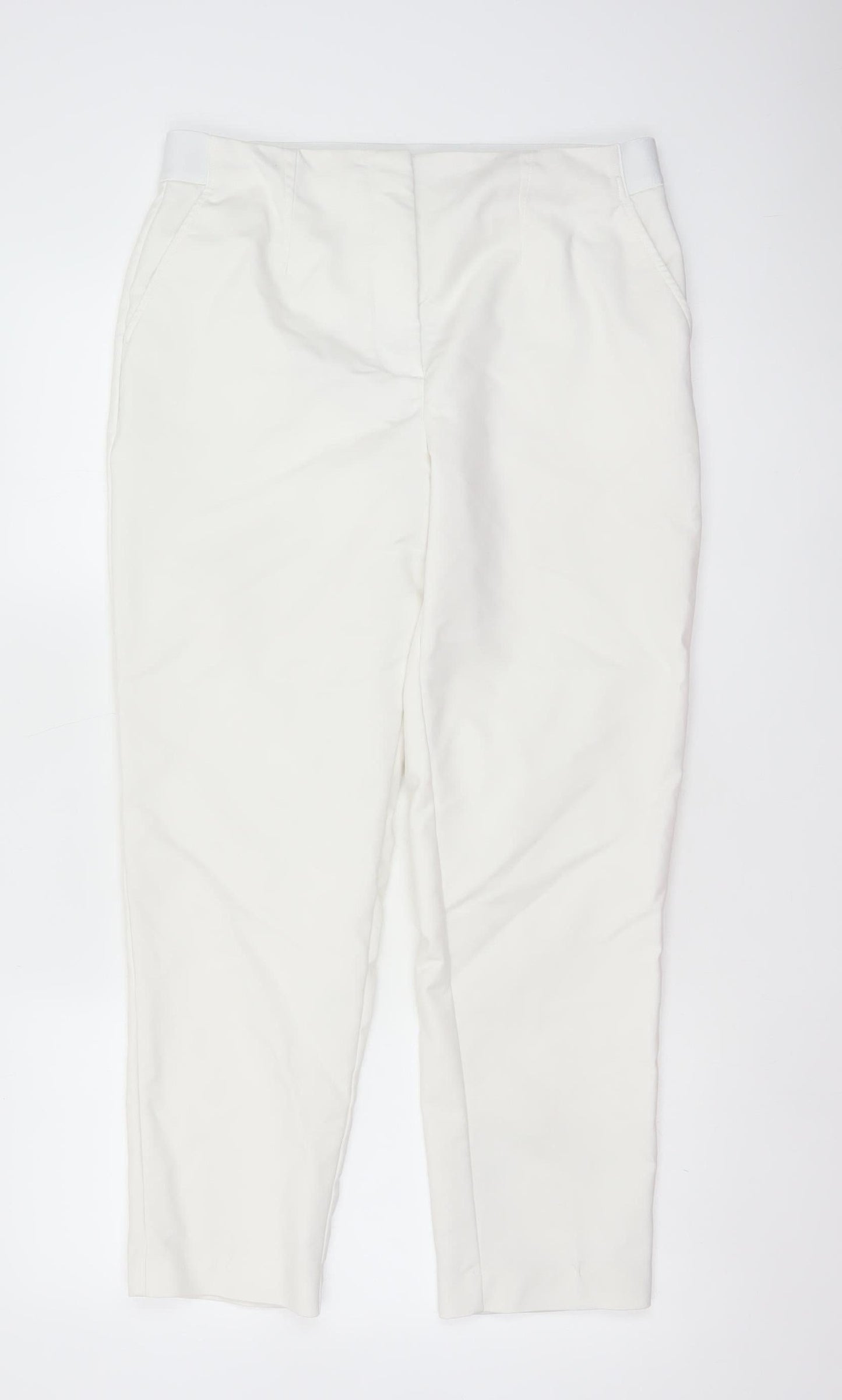 M&S Collection Women’s Ivory Size 14 High Rise Tapered Trousers
