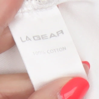 LA Gear Women’s White Size 12 Basic Cotton Crew Neck T-Shirt