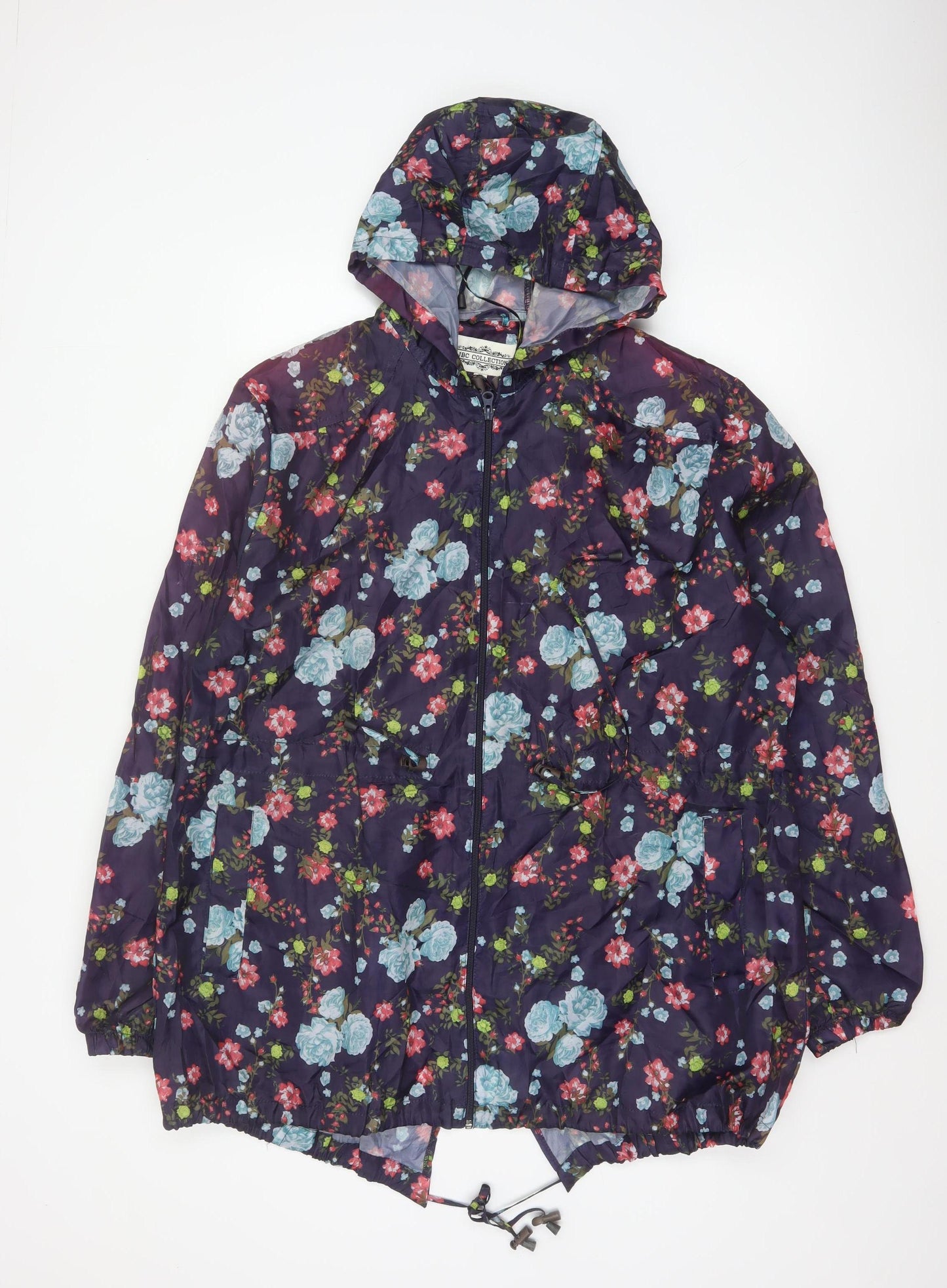 JBC Collection Women’s Multicoloured Floral XL Hooded Windbreaker Jacket
