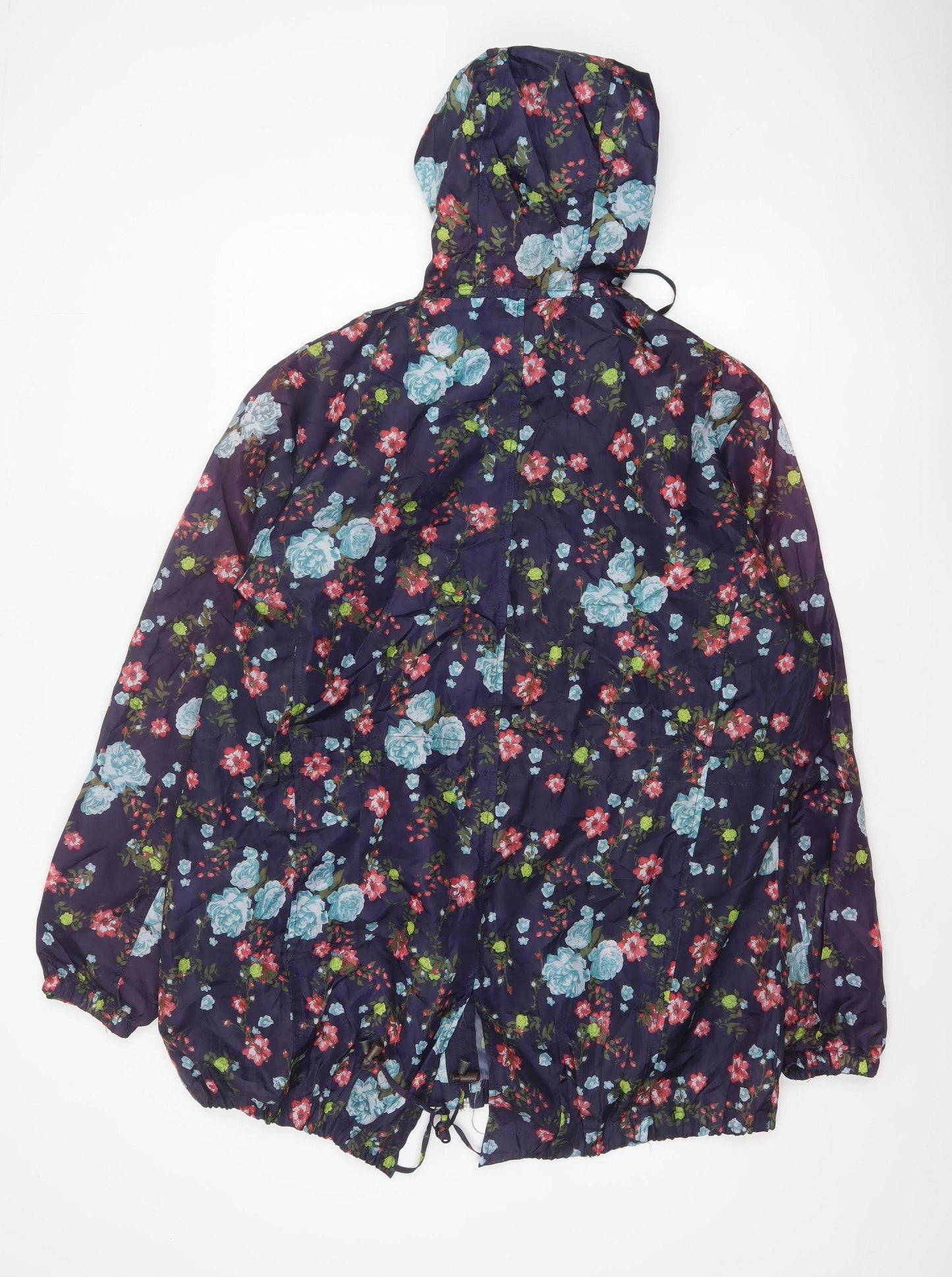 JBC Collection Women’s Multicoloured Floral XL Hooded Windbreaker Jacket