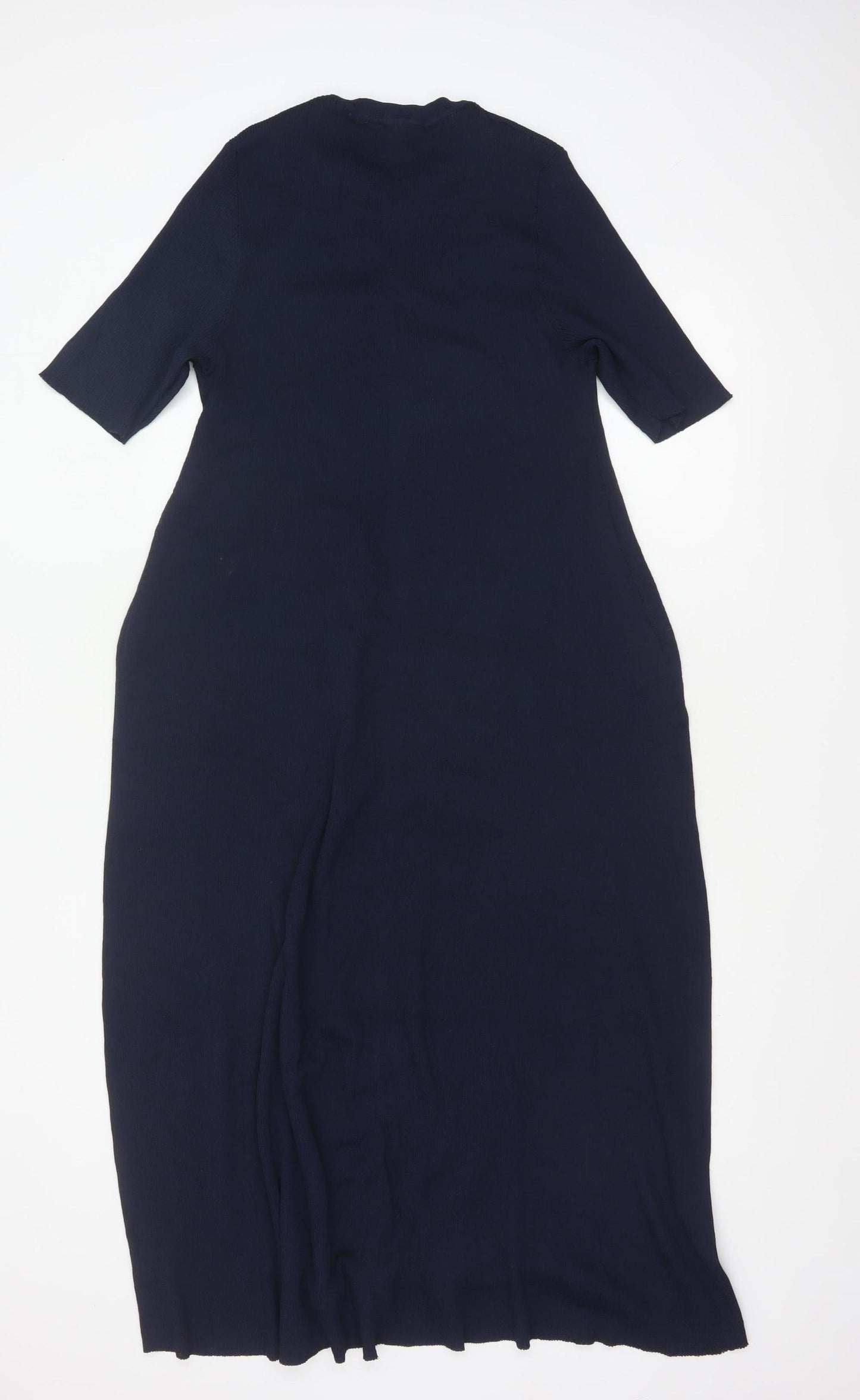 Anyday John Lewis Women Navy L Long Knit Jumper Dress High Neck
