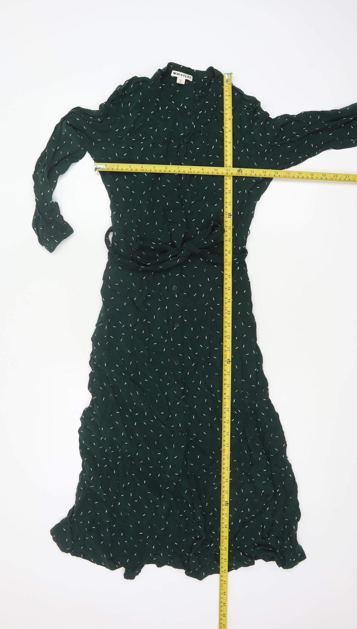 Whistles Women Green UK 6 Maxi Shirt Dress Belted Long Sleeve